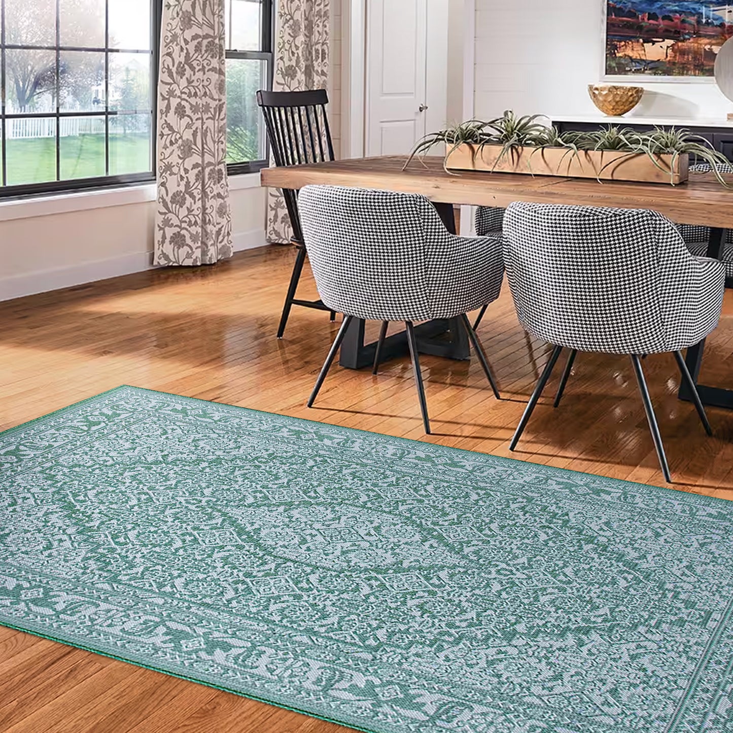 Mint Meadow - Machine-Washable Indoor/Outdoor Rug