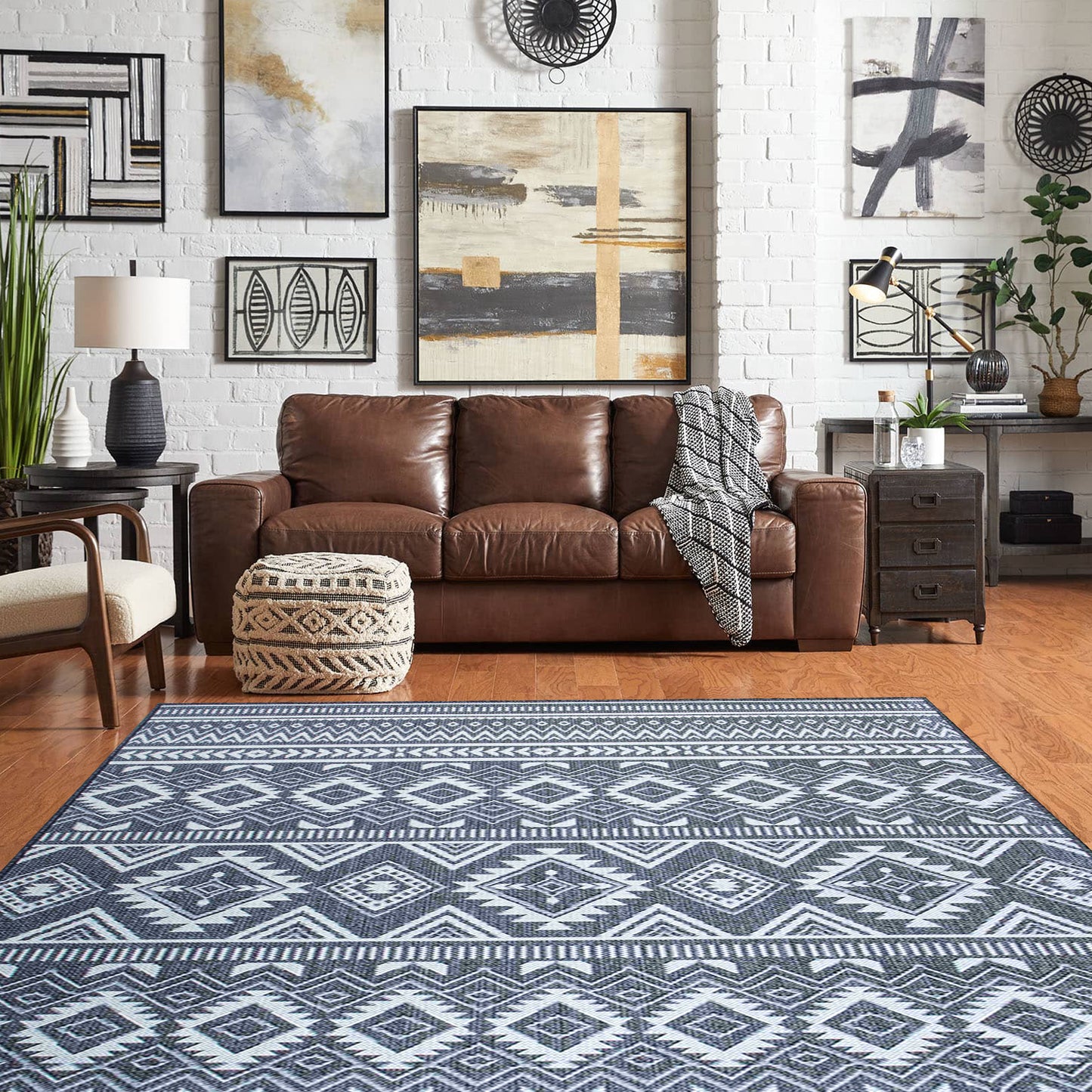 Charcoal Frost - Machine-Washable Indoor/Outdoor Rug